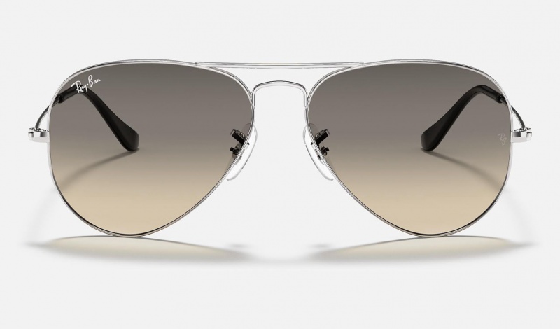 Ray Ban Aviator Gradient Men's Sunglasses Grey | 94512-WCGU