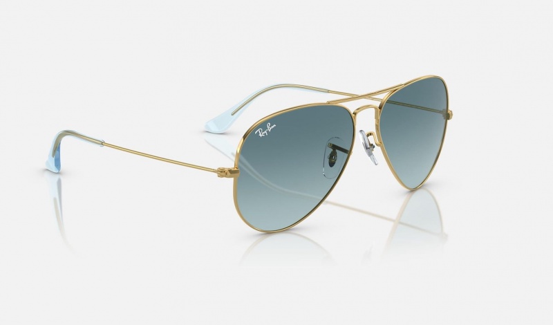 Ray Ban Aviator Gradient Women's Sunglasses Blue | 02539-KMFR