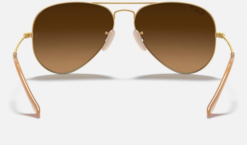 Ray Ban Aviator Gradient Women's Sunglasses Brown | 68257-ZYEW