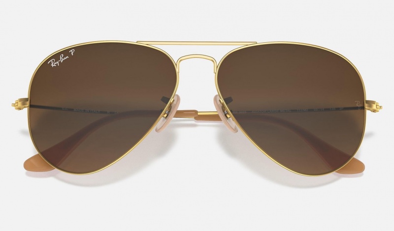 Ray Ban Aviator Gradient Women's Sunglasses Brown | 68257-ZYEW