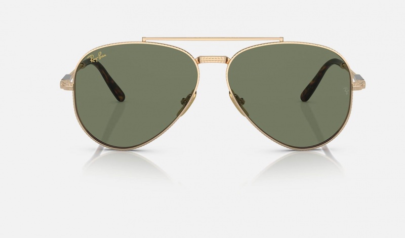 Ray Ban Aviator Ii Titanium Women's Sunglasses Green | 93480-AGVC