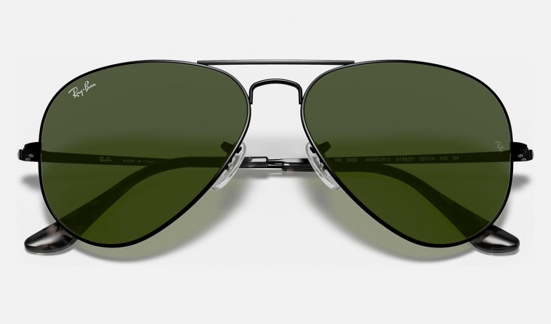 Ray Ban Aviator Metal Ii Men's Sunglasses Green | 02836-XGTJ