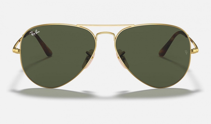 Ray Ban Aviator Metal Ii Men's Sunglasses Green | 94176-LTEH