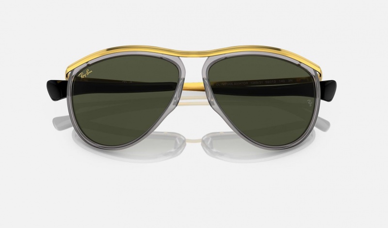 Ray Ban Aviator Olympian Women's Sunglasses Green | 09814-FBTP