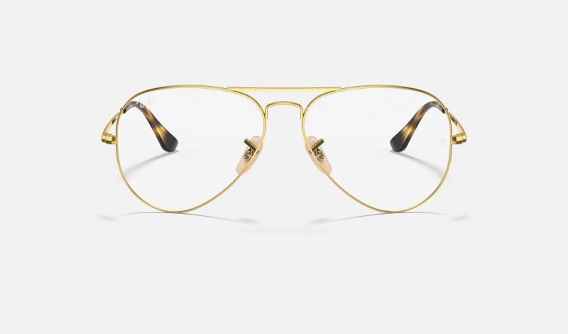 Ray Ban Aviator Optics Men's Eyeglasses Gold | 78406-EWLX