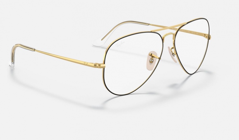 Ray Ban Aviator Optics Men's Eyeglasses Gold | 80759-ZMKT