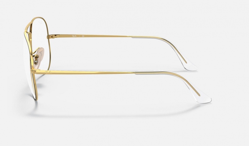 Ray Ban Aviator Optics Men's Eyeglasses Gold | 80759-ZMKT