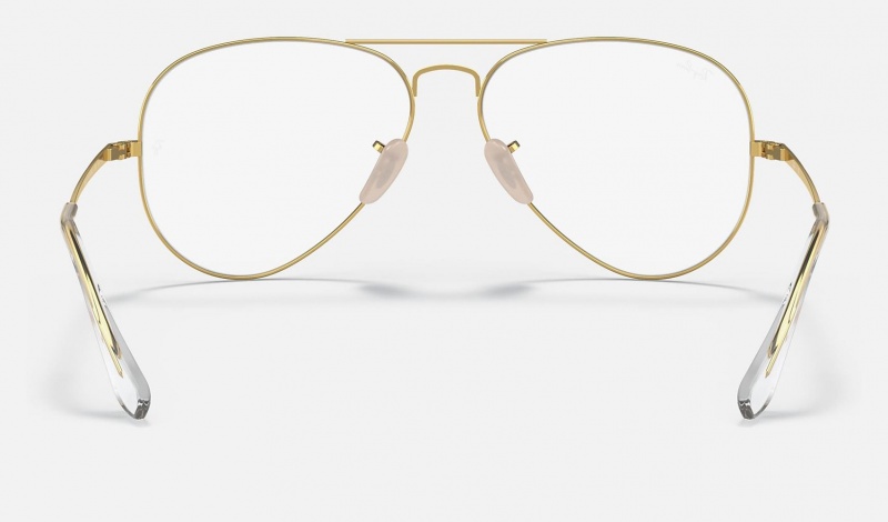 Ray Ban Aviator Optics Men's Eyeglasses Gold | 80759-ZMKT