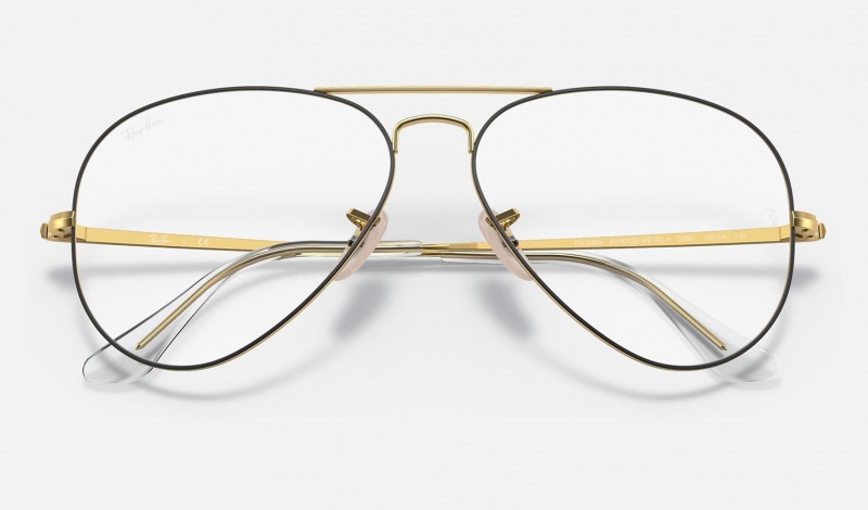 Ray Ban Aviator Optics Men's Eyeglasses Gold | 80759-ZMKT