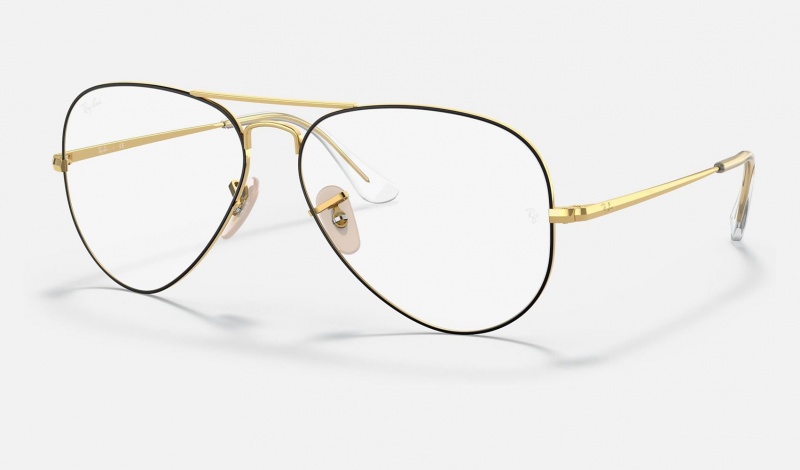 Ray Ban Aviator Optics Men\'s Eyeglasses Gold | 80759-ZMKT