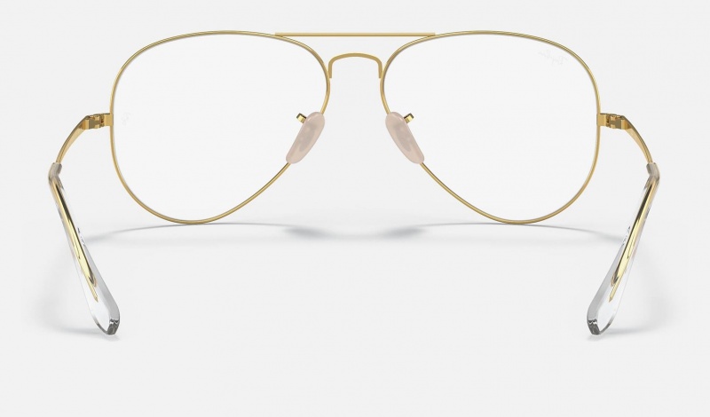 Ray Ban Aviator Optics Men's Eyeglasses Gold | 71908-SIHG