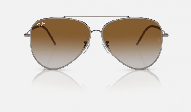 Ray Ban Aviator Reverse Men's Sunglasses Brown | 46758-MWUT