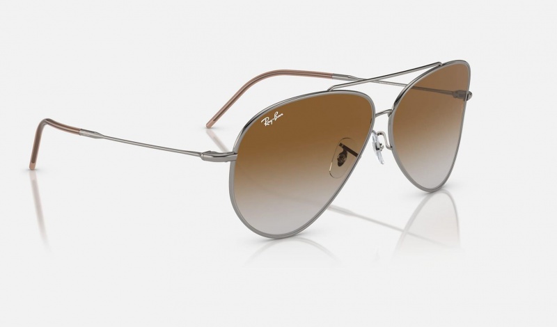 Ray Ban Aviator Reverse Men's Sunglasses Brown | 46758-MWUT