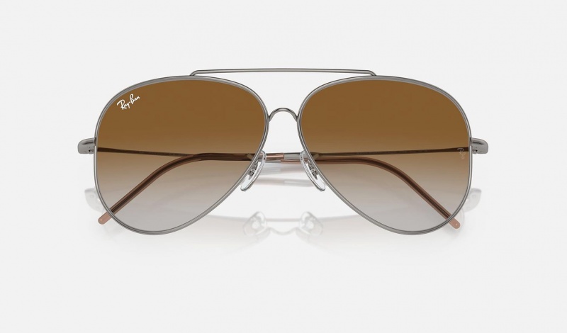 Ray Ban Aviator Reverse Men's Sunglasses Brown | 46758-MWUT