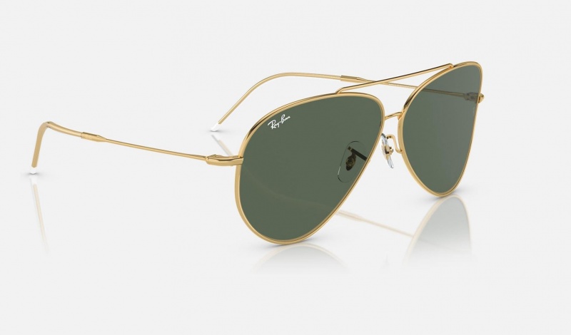 Ray Ban Aviator Reverse Men's Sunglasses Green | 31967-PAXJ