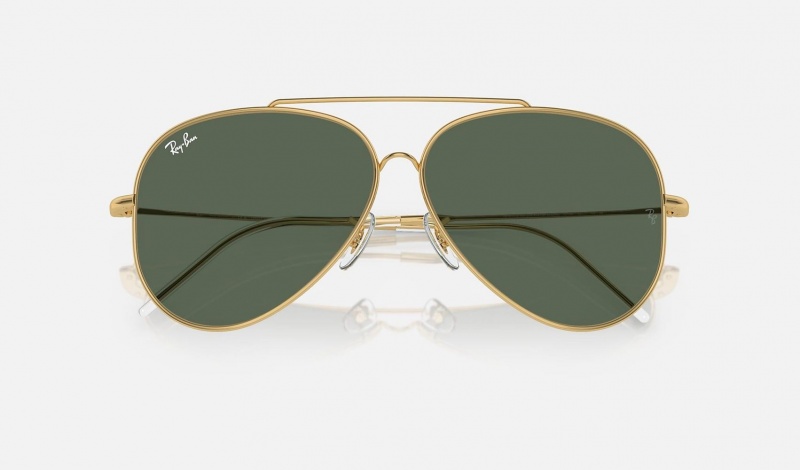 Ray Ban Aviator Reverse Men's Sunglasses Green | 31967-PAXJ