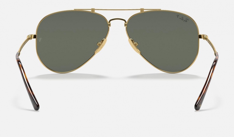 Ray Ban Aviator Titanium Men's Sunglasses Green | 48105-CKTG