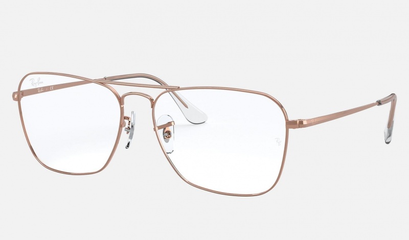 Ray Ban Caravan Optics Men's Eyeglasses Gold | 63815-CZWI