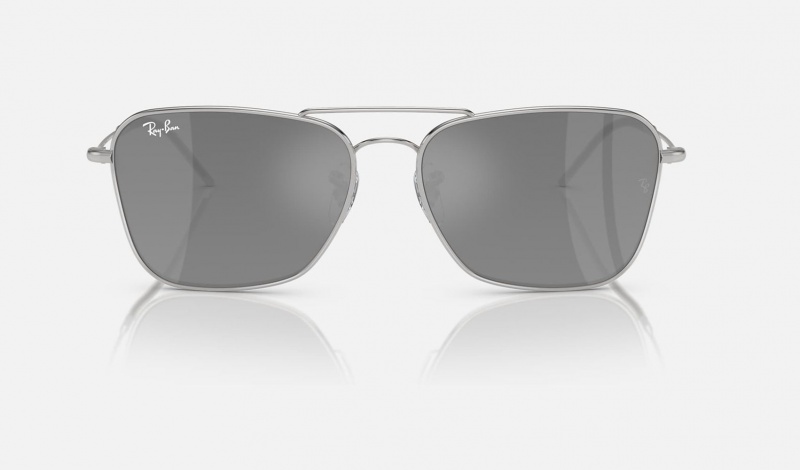 Ray Ban Caravan Reverse Men's Sunglasses Silver | 85410-JAKO