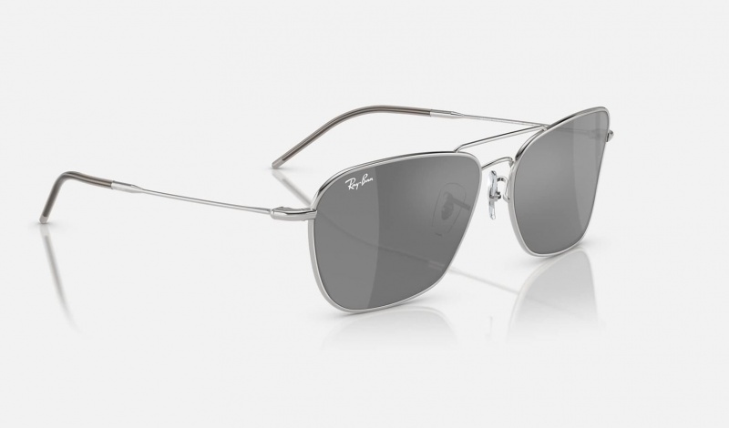 Ray Ban Caravan Reverse Men's Sunglasses Silver | 85410-JAKO