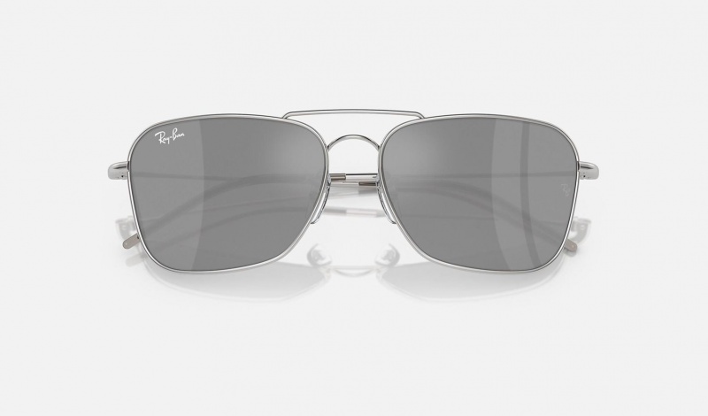 Ray Ban Caravan Reverse Men's Sunglasses Silver | 85410-JAKO