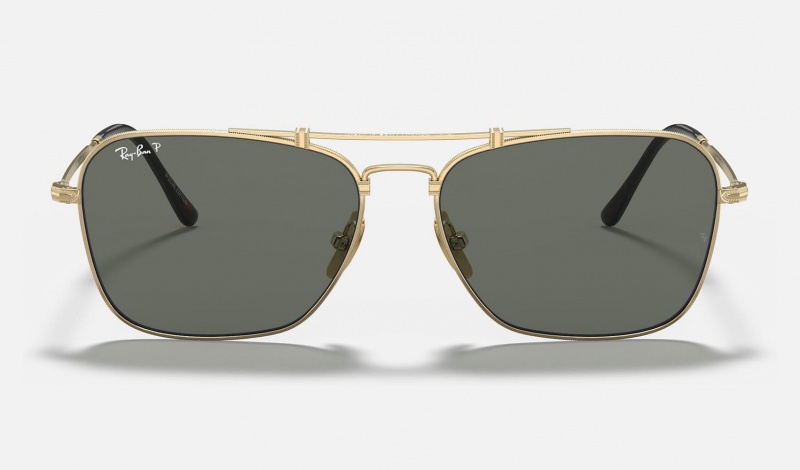 Ray Ban Caravan Titanium Men's Sunglasses Green | 10286-YPWZ