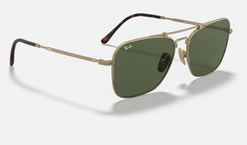 Ray Ban Caravan Titanium Men's Sunglasses Green | 67413-YKBG