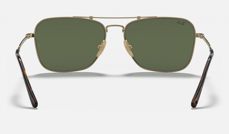 Ray Ban Caravan Titanium Men's Sunglasses Green | 67413-YKBG