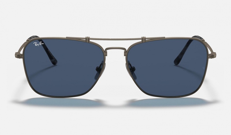 Ray Ban Caravan Titanium Women's Sunglasses Blue | 01357-TGRP