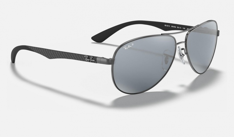 Ray Ban Carbon Fibre Men's Sunglasses Silver | 73594-LNBR