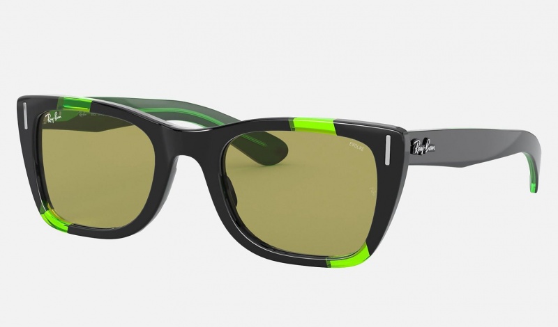 Ray Ban Caribbean Green Fluo Men's Sunglasses Green | 67159-YSMW