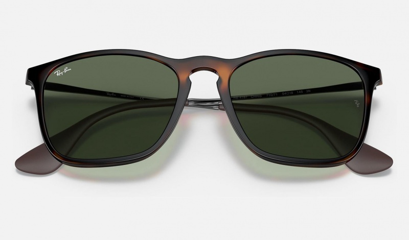 Ray Ban Chris Men's Sunglasses Green | 73208-WVEQ