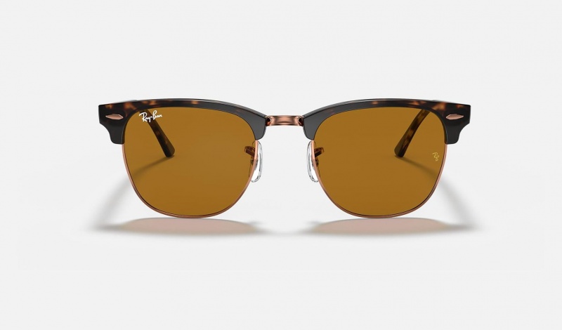 Ray Ban Clubmaster Classic Men's Sunglasses Brown | 78396-PTAD