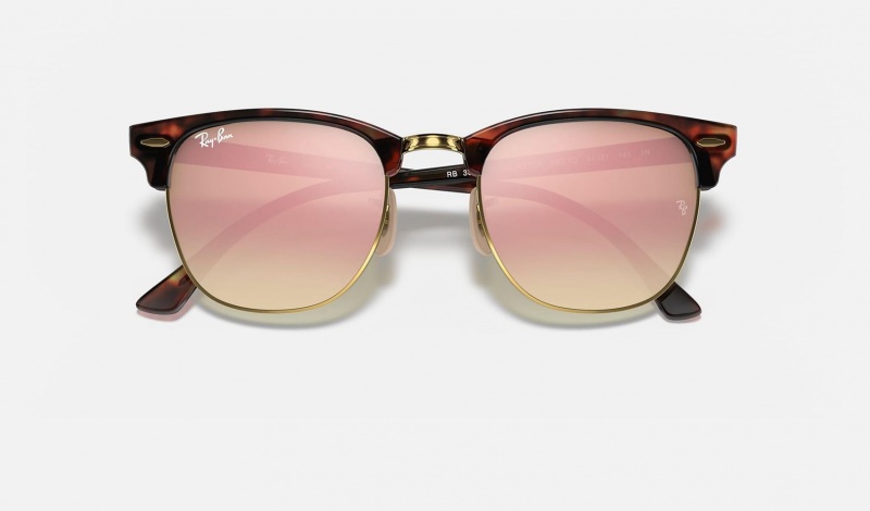 Ray Ban Clubmaster Flash Lenses Gradient Women's Sunglasses Pink | 72463-KUOJ