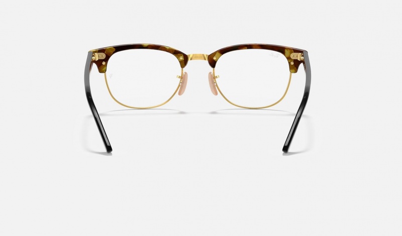 Ray Ban Clubmaster Fleck Optics Men's Eyeglasses Brown | 63792-FXPK