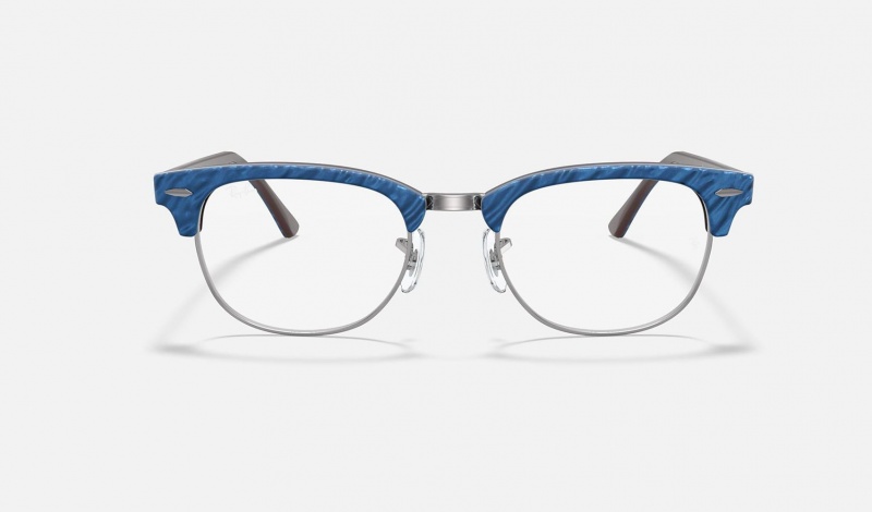 Ray Ban Clubmaster Marble Optics Men's Eyeglasses Blue | 69584-WBCT