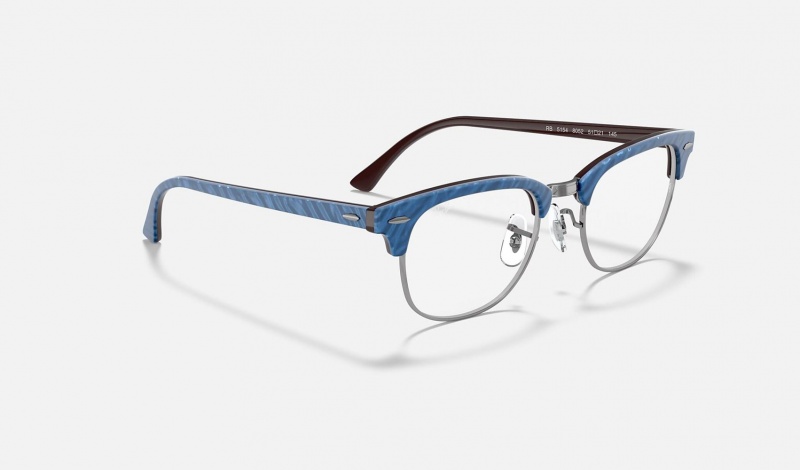 Ray Ban Clubmaster Marble Optics Men's Eyeglasses Blue | 69584-WBCT