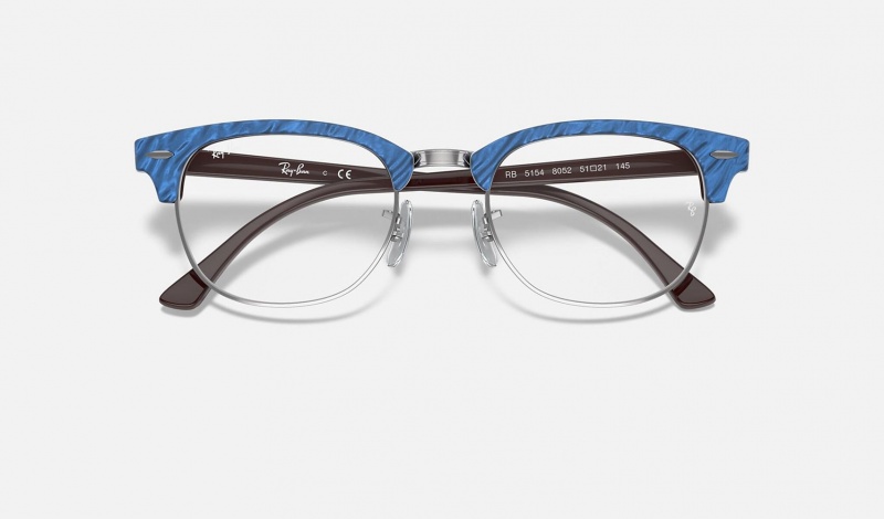 Ray Ban Clubmaster Marble Optics Men's Eyeglasses Blue | 69584-WBCT