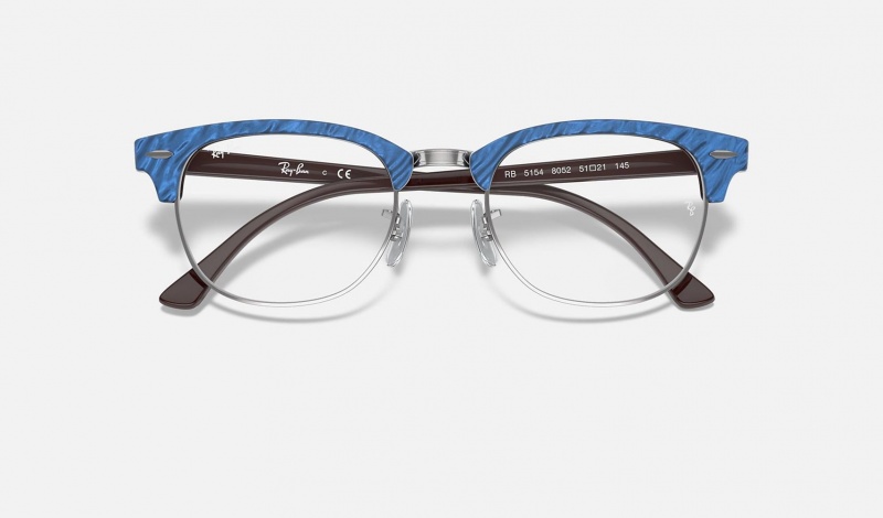 Ray Ban Clubmaster Marble Optics Women's Eyeglasses Blue | 73098-YMBX