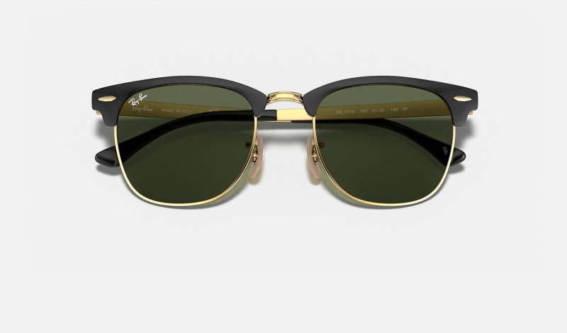 Ray Ban Clubmaster Metal Men's Sunglasses Green | 34192-THCN