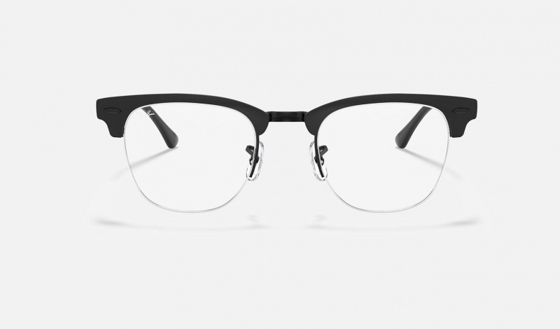 Ray Ban Clubmaster Metal Optics Men's Eyeglasses Black | 94136-XRLO