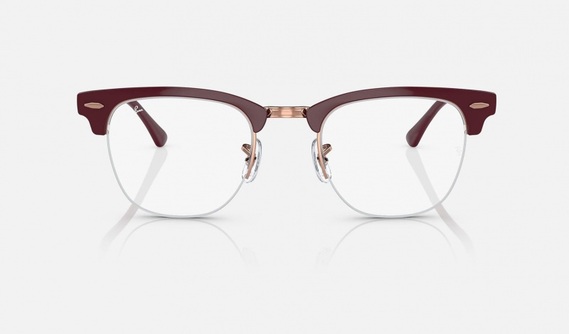 Ray Ban Clubmaster Metal Optics Men's Eyeglasses Burgundy | 64579-MPEG