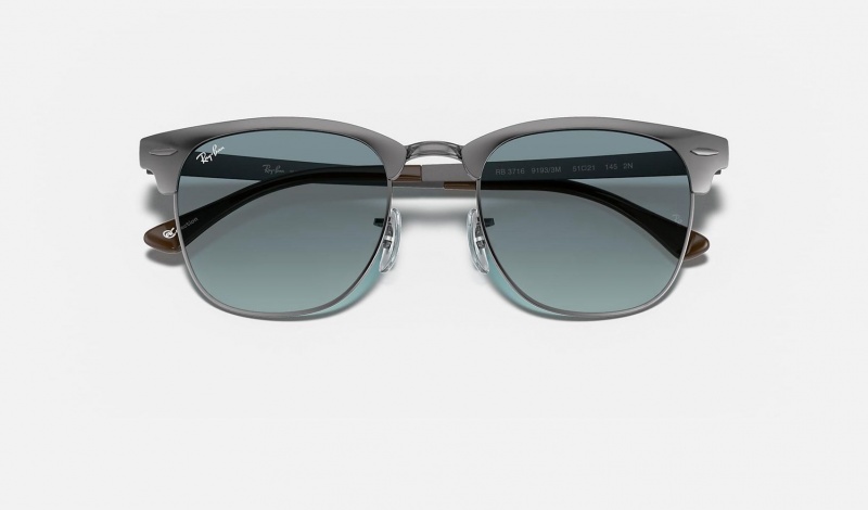 Ray Ban Clubmaster Metal @collection Men's Sunglasses Blue | 10594-TEDN