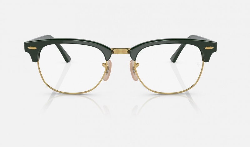 Ray Ban Clubmaster Optics Men's Eyeglasses Green | 74615-NFTQ