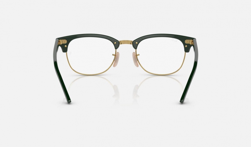 Ray Ban Clubmaster Optics Men's Eyeglasses Green | 74615-NFTQ