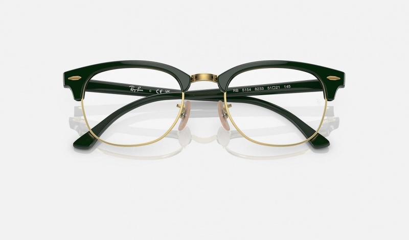 Ray Ban Clubmaster Optics Men's Eyeglasses Green | 74615-NFTQ