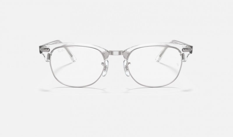 Ray Ban Clubmaster Optics Men's Eyeglasses White | 79480-CRHT