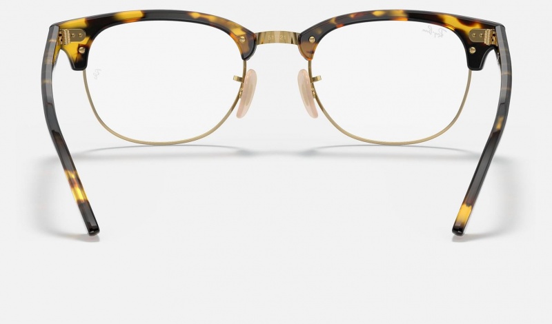 Ray Ban Clubmaster Optics Men's Eyeglasses Yellow | 79421-KMLP