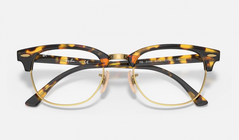 Ray Ban Clubmaster Optics Men's Eyeglasses Yellow | 79421-KMLP