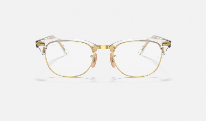 Ray Ban Clubmaster Optics Women's Eyeglasses Gold | 47056-KYOT